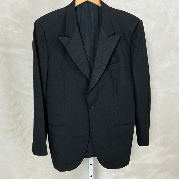 Kiton Super 150s Wool Black Peak Collar Men's Blazer Jacket 50 US 40 - Picture 1 of 8